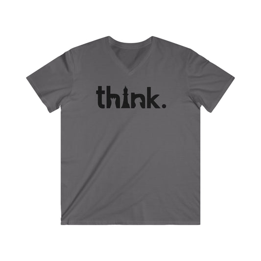 Think Fitted V-Neck Short Sleeve Tee