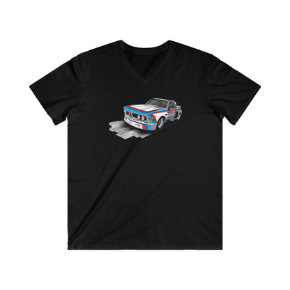 BMW Men's Fitted V-Neck Short Sleeve Tee