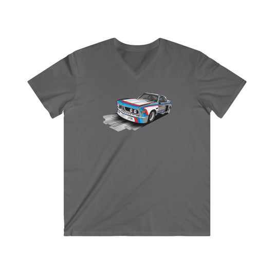 BMW Men's Fitted V-Neck Short Sleeve Tee
