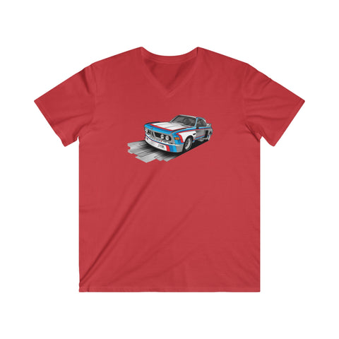 BMW Men's Fitted V-Neck Short Sleeve Tee