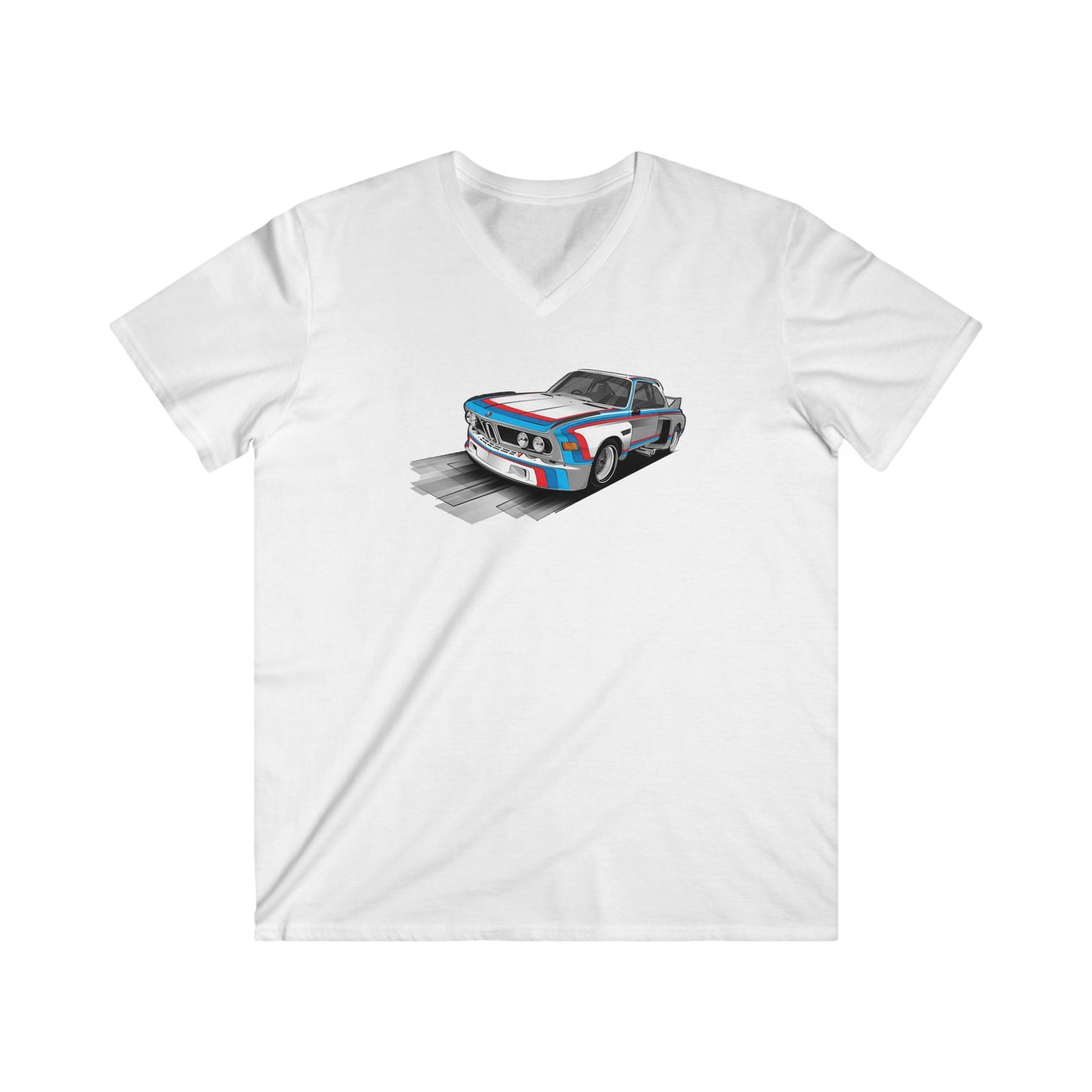 BMW Men's Fitted V-Neck Short Sleeve Tee
