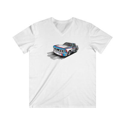 BMW Men's Fitted V-Neck Short Sleeve Tee