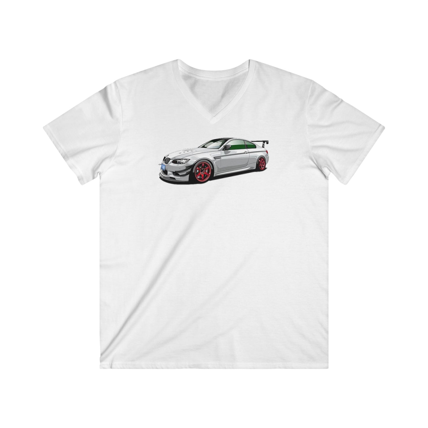 BMW Men's Fitted V-Neck Short Sleeve Tee