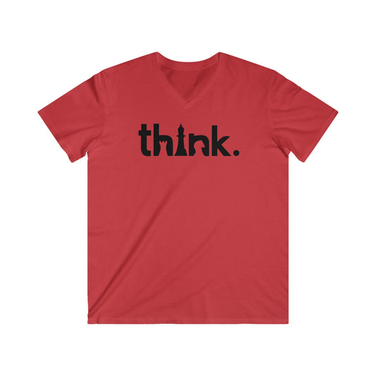 Think Fitted V-Neck Short Sleeve Tee